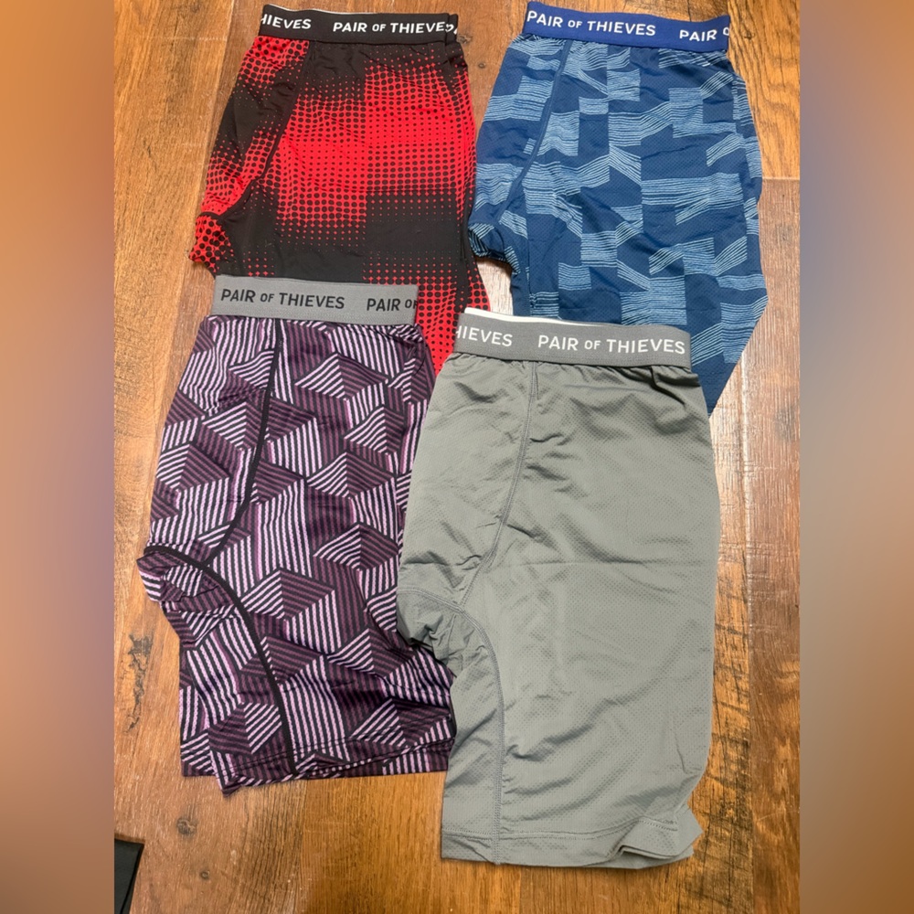 4 pair of Pair of Thieves long leg boxer briefs.  Size medium.